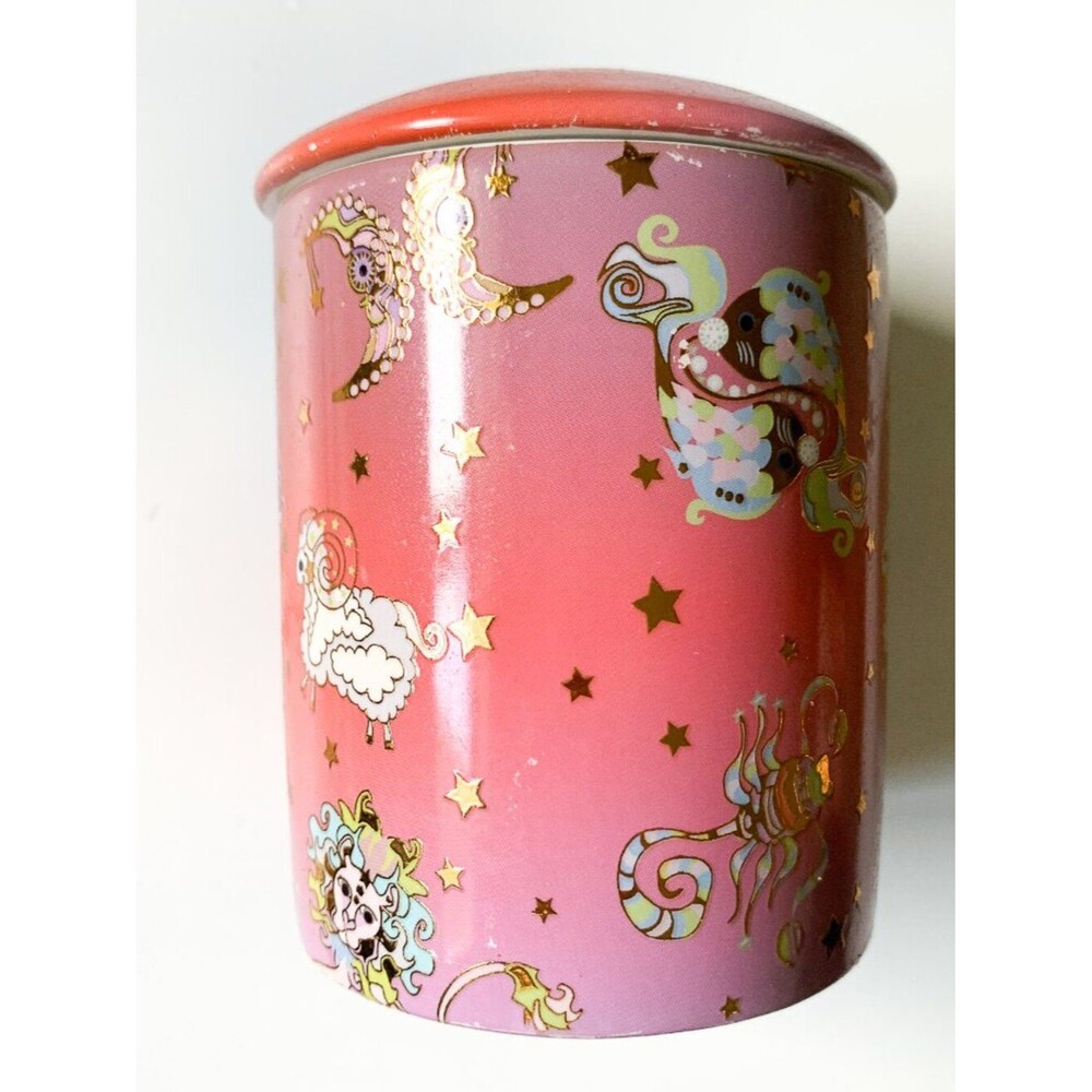 Ceramic Trinket Dish Jar Celestial Decor Astrology Zodiac Signs Gold Stars